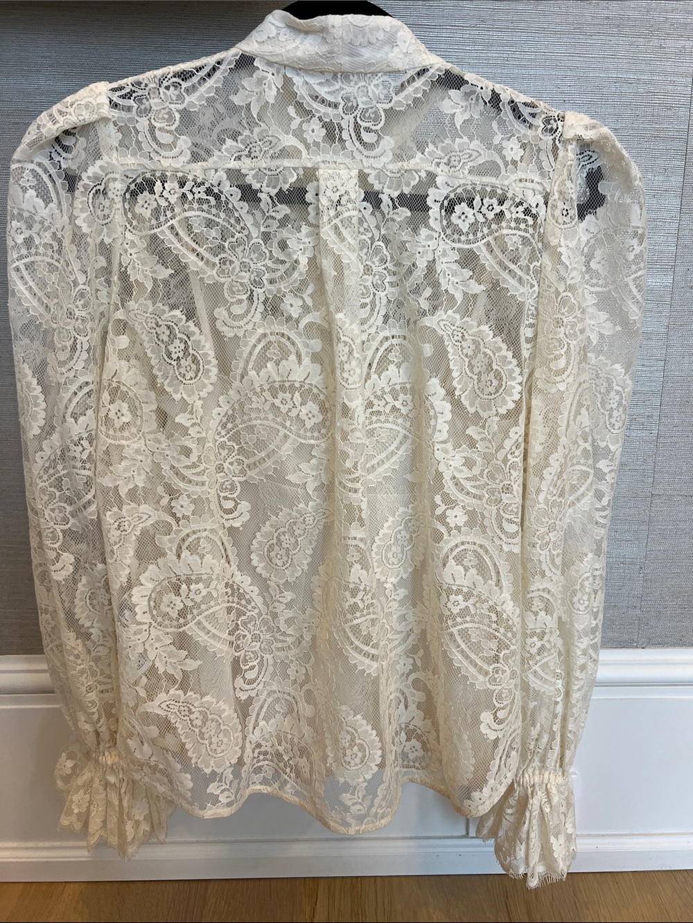 Zimmermann Ivory Lace Ruffle Button Blouse - Picture 4 of 6